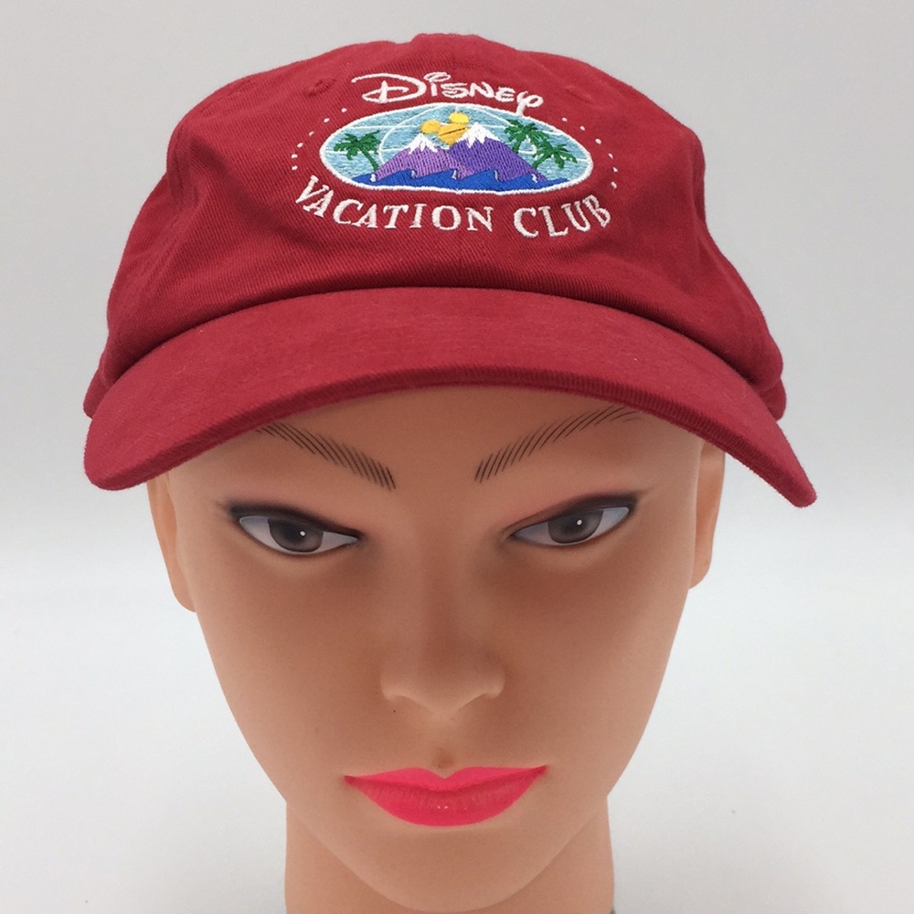 Vintage Walt Disney World Vacation Club Member Hat Baseball Cap Red Embr…